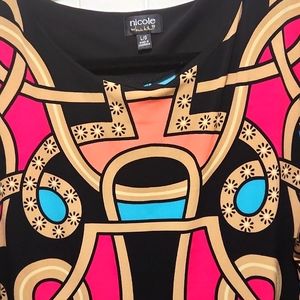 Nicole Miller Print Dress Size L